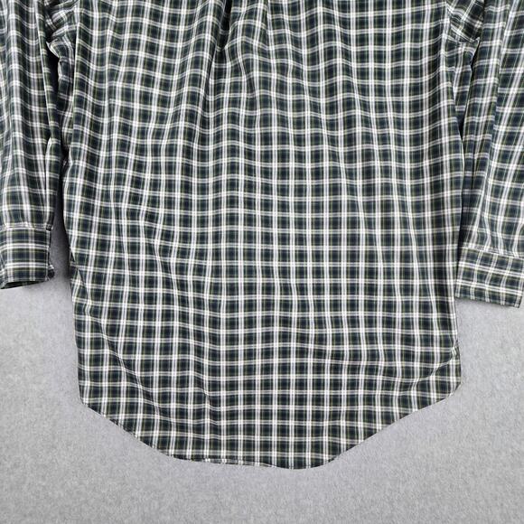 Lands' End 16-32 Traditional Fit Mens Long Sleeve Checkered Button Down Shirt - Picture 8 of 14